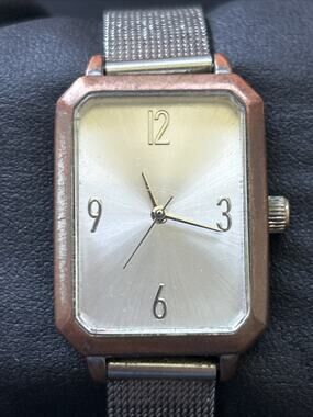 Bronze Tone Case Silver Dial Women’s Quartz Watch